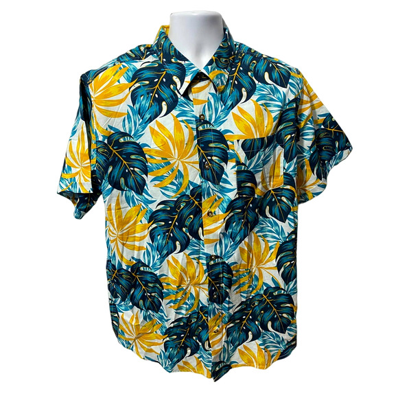 Oliver & Burke Hawaiian Shirt Tropical Island  Button Down Shirt XL - Picture 1 of 11